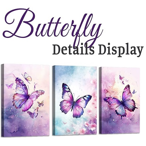 Purple butterfly wall art
