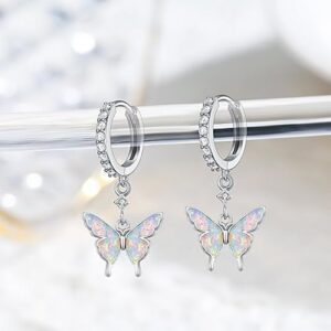 Opal butterfly earrings for everyd...