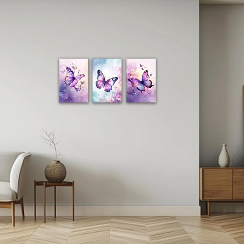 Purple butterfly wall art