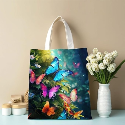 Butterfly tote bag painting