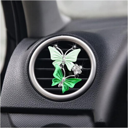 Butterfly silver car vent clip