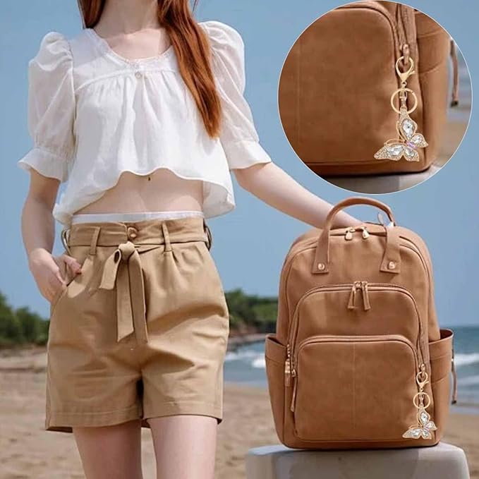 Beaded butterfly keychain