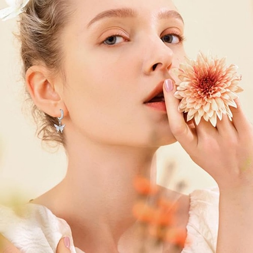 Opal butterfly earrings