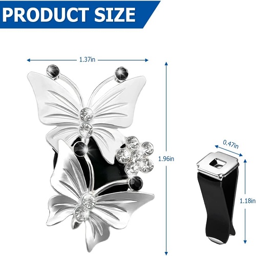 Butterfly silver car vent clip super beautiful