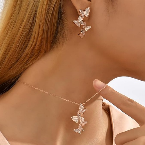Double butterfly earrings