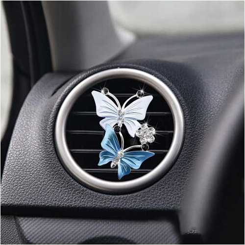 Butterfly silver car vent clip