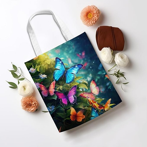 Butterfly tote bag painting