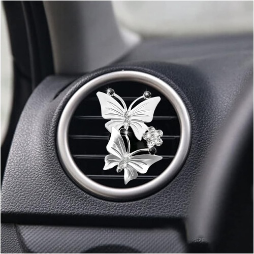 Butterfly silver car vent clip super beautiful