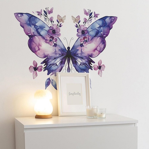 Purple butterfly wall decal