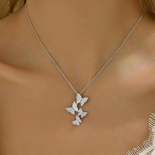 Rose gold butterfly necklace for woman