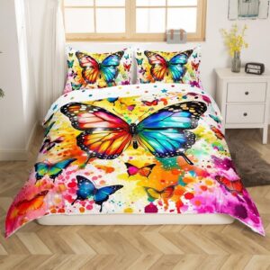 Butterfly duvet cover set colorful