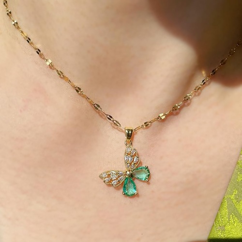 Gold butterfly necklace for women