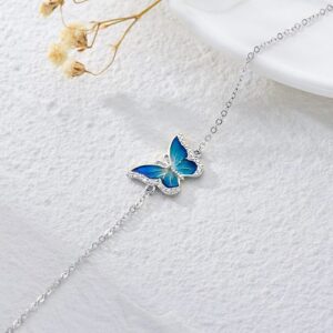 14k gold butterfly ankle bracelet