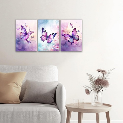 Purple butterfly wall art
