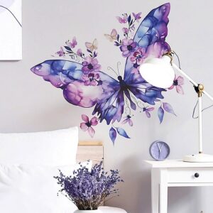 Purple butterfly wall decal romant...