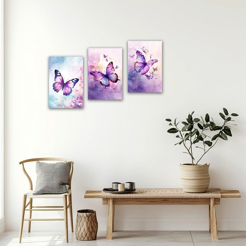 Purple butterfly wall art