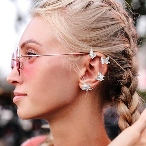 Women's butterfly ear cuffs