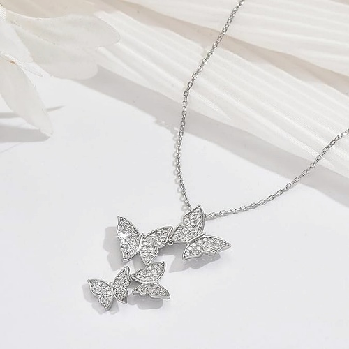 Rose gold butterfly necklace for woman