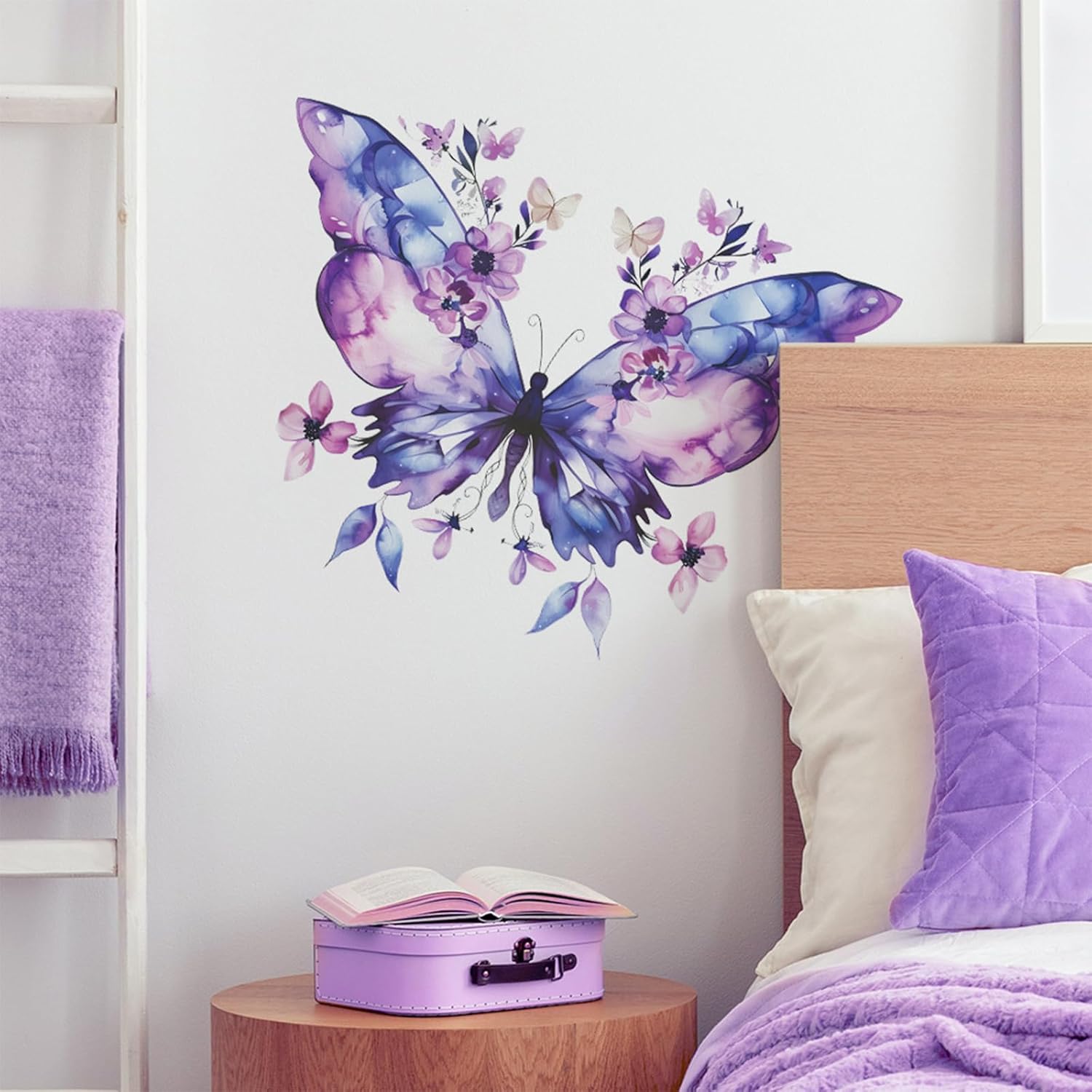 Purple butterfly wall decal