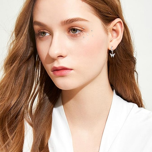 Opal butterfly earrings