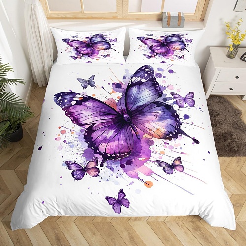 Queen butterfly bedding sets for adults