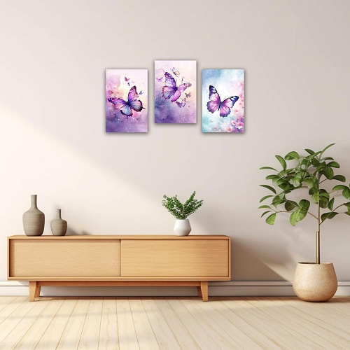 Purple butterfly wall art