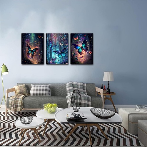 3 piece butterfly wall art