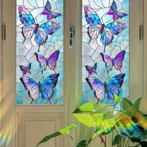 Stained glass window butterflies g...