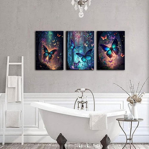 3 piece butterfly wall art