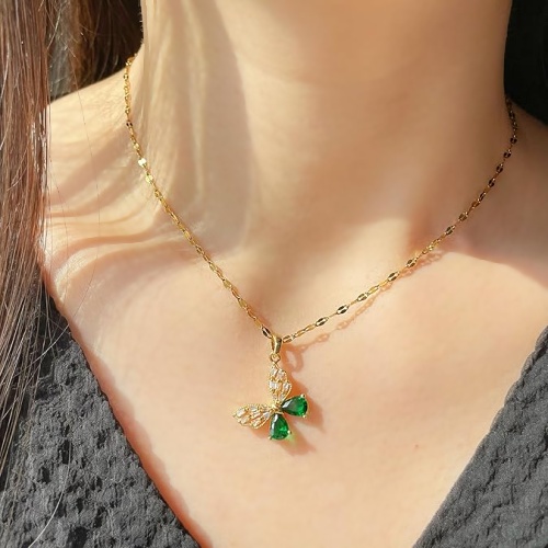 Gold butterfly necklace for women