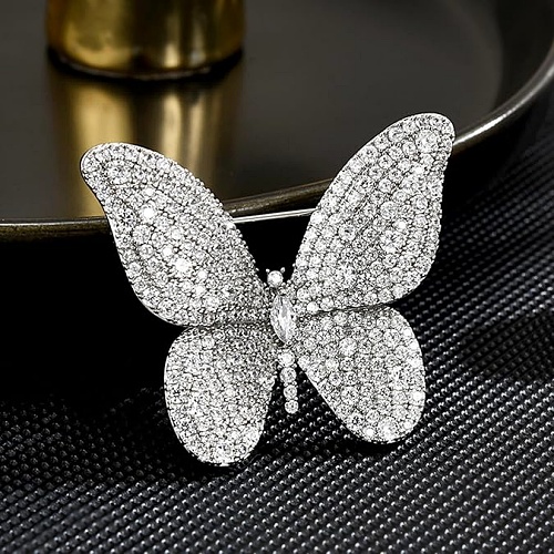Butterfly crystal brooch