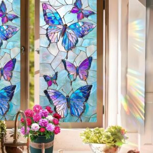 Stained glass window butterflies g...