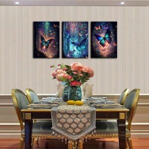 3 piece butterfly wall art beautif...