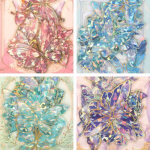 Butterfly sticker cute 80pcs shiny