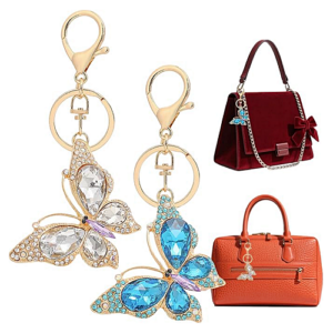 Butterfly bag charm set of 2 for e...