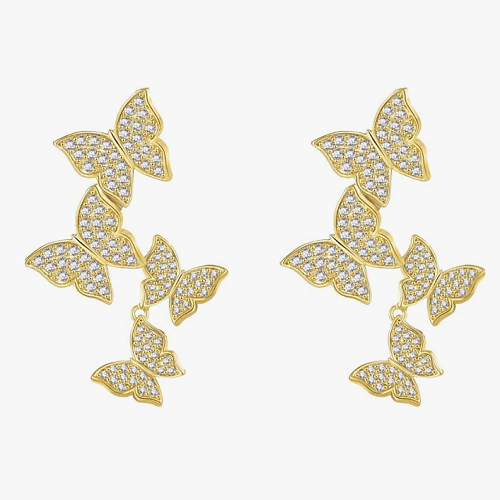 Double butterfly earrings