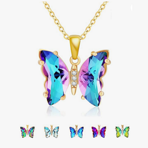 Crystal butterfly pendant necklace...