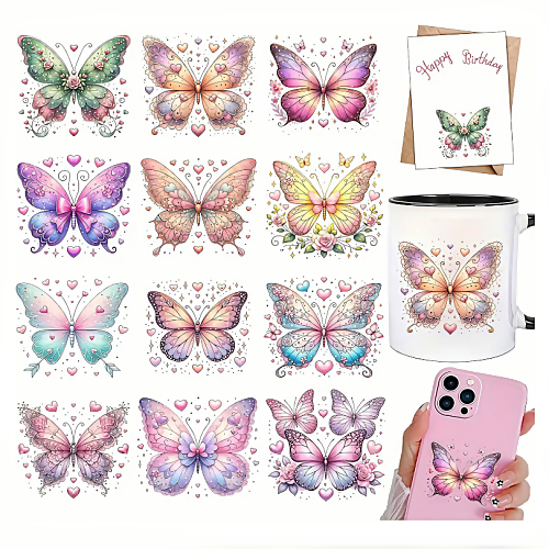 Butterfly sticker mobile 12pcs breathtaking