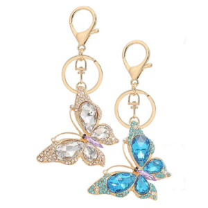 Beaded butterfly keychain Set of 2