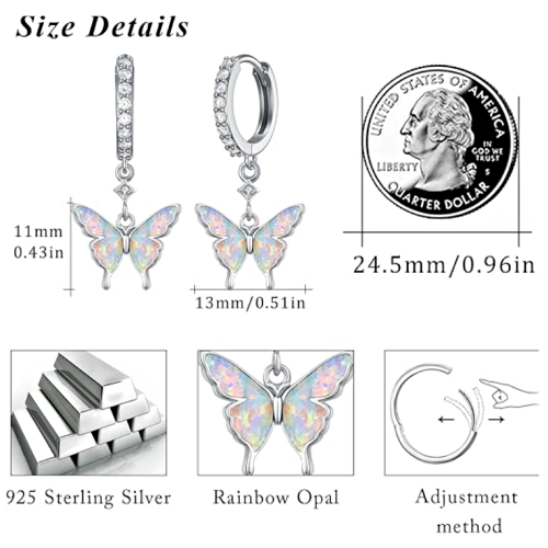 Opal butterfly earrings for everyday use - Image 7