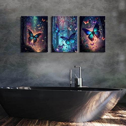 3 piece butterfly wall art