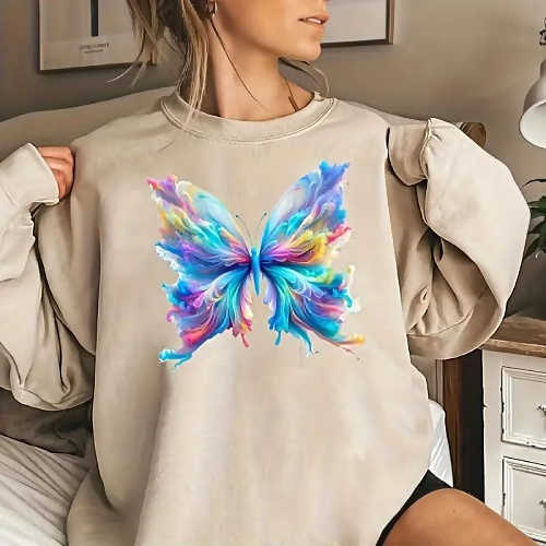 Butterfly shirt women's amazon colorful