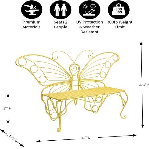 Yellow butterfly bench