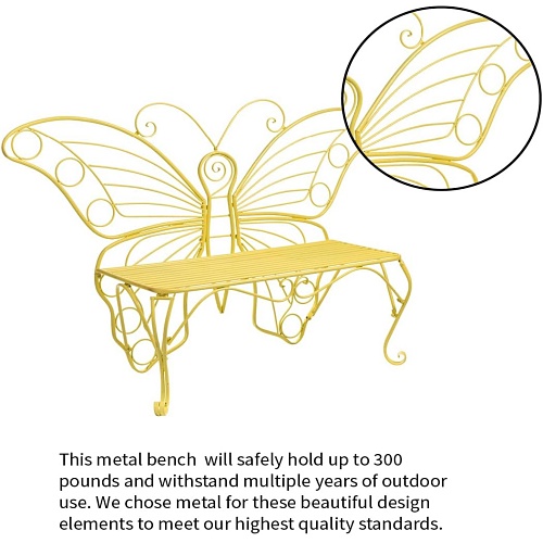 Yellow butterfly bench