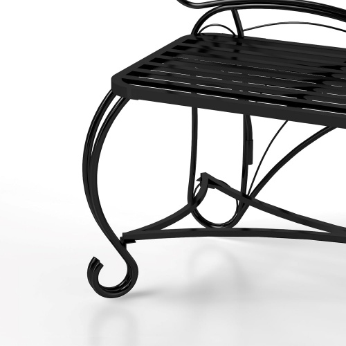 Black metal butterfly bench