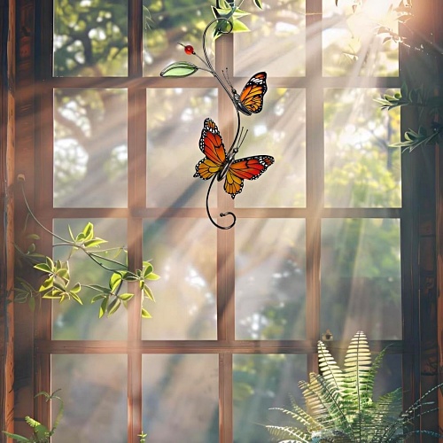 Stained glass butterfly sun catcher