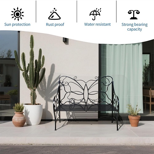 Cast iron butterfly bench