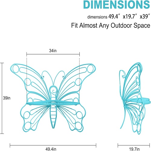 Metal butterfly bench
