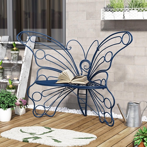 Metal butterfly bench
