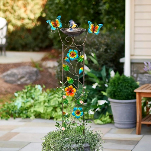 Butterfly bird bath ideas colorful